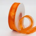Roll of 2.5cm orange organza ribbon with satin edges for gift wrapping and DIY crafts - Orange