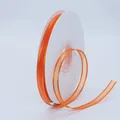 Orange 1cm organza ribbon spool with mesh edges for DIY hair accessories and bouquets - 1cm Wide Mesh (BH-230) / Orange