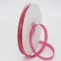 Roll of 1cm fuchsia gold-edged ribbon for DIY crafts and gift wrapping - Rose Red