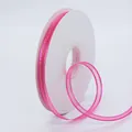 Pink 1cm wide mesh ribbon with golden edges on a roll for DIY hair accessories - Rose Red
