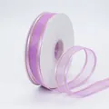 Light purple satin ribbon with gold edges on white spool for hair accessories and DIY - Violet With Gold Edge