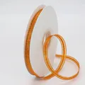 Roll of 10mm bright orange organza ribbon with gold metallic edges for gift wrapping - Orange