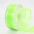 Roll of 4cm fluorescent green organza ribbon for DIY crafts and gift wrapping - Fluorescent Green