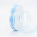 2,5 cm hellblaues Organzaband auf Rolle mit Satinstreifen für DIY-Geschenkverpackung - 2,5 CM Breit / Hellblau