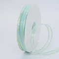 Hellblaues Mesh-Band mit Goldrand für DIY Haarschmuck und stilvolle Blumensträuße - Hell-Tiffany-Blau Goldrand Stil