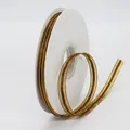 1cm coffee brown gold-edged mesh ribbon for gift wrapping and DIY hair accessories - Coffee