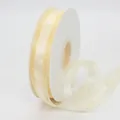 Creamy yellow 2.5cm mesh ribbon roll for DIY hair accessories and gift wrapping - Beige