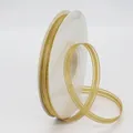 10mm gold glitter mesh ribbon roll with metallic edges for DIY hair accessories - Gold