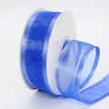 Royal blue organza ribbon roll with satin edges for hair accessories and gift wrapping - Sapphire Blue