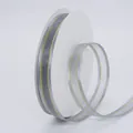 Rolle 1,5 cm breites graues Chiffonband mit goldenen Metallkanten für Haarschmuck DIY - Grau Goldrand Stil