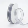 Silbergraues 2,5 cm Organzaband auf Spule mit Satinkante für DIY-Haarschmuck-Zubehör - 2,5 CM Breit / Grau