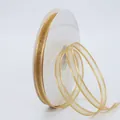 Golden edge sheer chiffon ribbon roll for DIY crafts and gift wrapping decorations - Gold