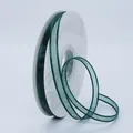 Deep green 1cm organza ribbon on white spool with satin edge for hair accessories - 1cm Wide Mesh (BH-230) / Dark Green