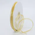 Golden mesh ribbon with metallic gold edge trim for DIY hair accessories and gift wrapping - Light gold