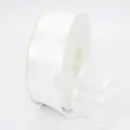 4cm white organza ribbon with satin edges on a roll for gift wrapping DIY crafts - White