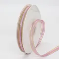 Lavender mesh ribbon with gold glitter edges for gift wrapping and DIY crafts - Purple Pink