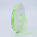 Light green 1cm wide mesh organza ribbon on white spool for DIY crafts and decor - 1cm Wide Mesh (BH-230) / Fluorescent Green