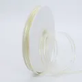 Creamy white 1cm gold-edged sheer ribbon roll for gift wrapping and DIY crafts - Beige