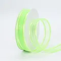 Fluorescent green organza ribbon roll with golden metallic edges for DIY hair accessories - Neon Green With Gold Edge