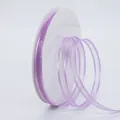 Purple chiffon ribbon with gold edge trim on white spool for DIY gift wrapping - Purple Pink