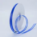 1cm wide royal blue organza ribbon with satin edges on white spool for DIY crafts - 1cm Wide Mesh (BH-230) / Sapphire Blue