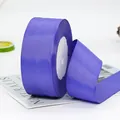Deep purple grosgrain ribbon roll with 4cm ribbed texture for DIY hair accessories - 22 Meters / Violet Blue