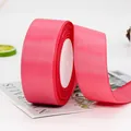 4cm pink grosgrain ribbon roll with textured ribbed pattern for DIY crafts and gifts - 22 Meters / Watermelon red