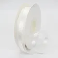 White 2.5cm mesh ribbon roll with satin center for DIY hair bows and gift wrapping - White