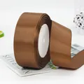 Brown grosgrain ribbon roll 4cm wide with tight ribbed texture for DIY hair accessories - 22 Meters / Coffee