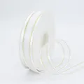 White 2.5cm organza ribbon roll with elegant gold edges for DIY hair accessories - White Gold Edge
