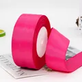 Roll of 4cm rose red grosgrain ribbon with ribbed texture on aesthetic background - 22 Meters / Rose Red