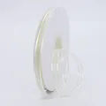 White 1cm wide organza ribbon with gold metallic edges on a spool for DIY hair crafts - White