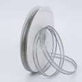 Roll of grey chiffon ribbon with gold metallic edges for hair accessories and DIY crafts - Gray