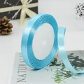 Rotolo di nastro di raso azzurro da 1cm per regali e decorazioni matrimoniali - Larghezza 1cm x Lunghezza 22m / Blu Cielo (11#)