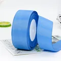 Blue grosgrain ribbon roll with ribbed texture for DIY hair accessories and crafts - 22 Meters / Lake Blue