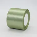 Sage green satin ribbon roll with polished finish for gift wrapping and DIY crafts - Short Roll / 7.5cm x 22m / Sage Green