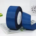 Roll of 38mm navy blue grosgrain ribbon with textured ribbed surface for DIY hair accessories - 22 Meters / Dark Blue