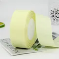 Pale yellow 4cm wide grosgrain ribbon roll with distinct ribbed texture for DIY crafts - 22 Meters / Light Yellow