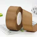 Light brown grosgrain ribbon roll with 4cm ribbed texture for DIY hair accessories - 22 Meters / Chocolate