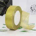 Sparkling gold glitter ribbon roll for gift box wrapping and cake decoration - Broad Style Short Roll / Gold