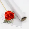 White fine mesh gauze roll with decorative red ribbon rose for DIY gift wrapping - Gauze Curtain / 50cmx4.5m / White