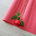 Elegant single red artificial silk rose on red corrugated board with wood background - Corrugated Paper / Red