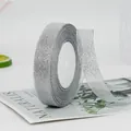 Sparkling silver glitter ribbon roll for luxury gift wrapping and DIY crafts - Standard Short Roll / Silver