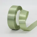 Rotolo di nastro di raso verde salvia liscio con bordi rifiniti per regali decorativi - Rotolo Corto / 2.5cm x 22m / verde salvia
