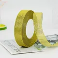 Sparkling gold metallic glitter ribbon roll for luxury gift wrapping and DIY crafts - Standard Short Roll / Gold