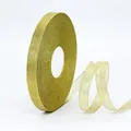 Glittering metallic gold ribbon with ribbed texture on roll for gift box wrapping - Slim Style Long Roll / Gold