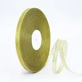 Metallic gold glitter ribbon roll for gift wrapping and DIY bakery packaging decor - Fine Long Spool / Gold