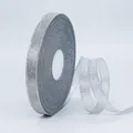 Sparkling silver metallic glitter ribbon roll for gift wrapping and cake decoration - Slim Style Long Roll / Silver