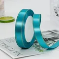 Cinta de raso azul verdoso con bordes dorados para regalos y manualidades, 1,5 cm - Verde azulado