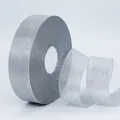 Sparkling silver glitter metallic ribbon roll for luxury gift wrapping and DIY crafts - Extra Wide Long Roll / Silver